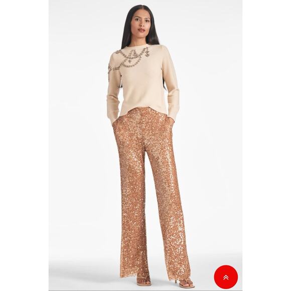 Sachin + Babi Sweaters - Sachin & Babi Charmaine Honey Wool Jeweled Sweater NWT Size XS